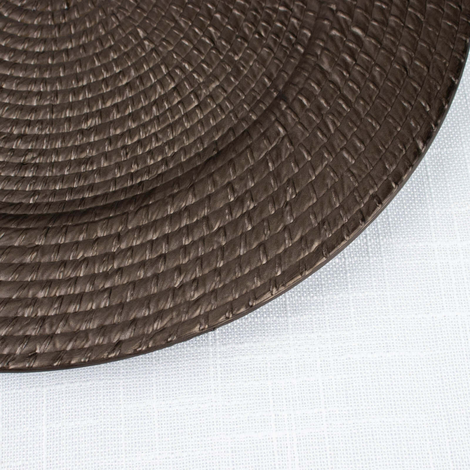 6-Pack Acrylic Charger Plates 13" Round Natural Brown with Rattan-Like Design - Farmhouse Disposable Plastic Charger Tableware - Image 8